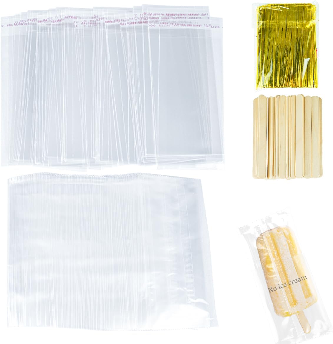 Bolsa gruesa sellable para paletas y palitos con lazos