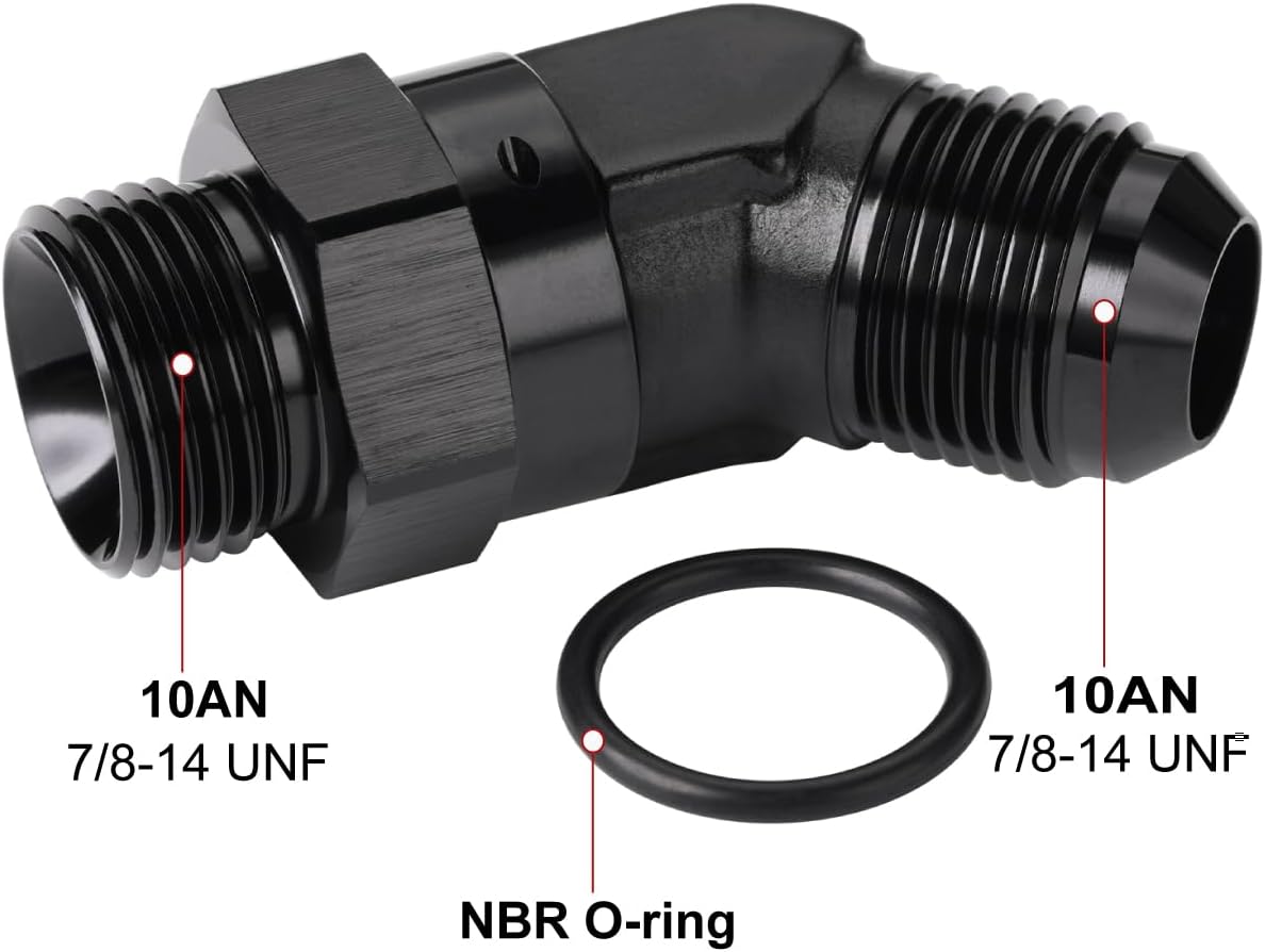 Adaptador rosca 10AN a 10AN-10 ORB aluminio negro