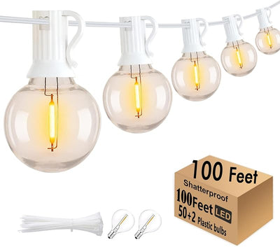 Guirnalda luces blancas exteriores 100ft 52 bombillas G40