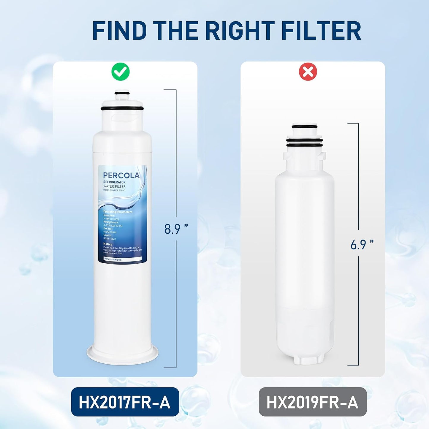 Filtro agua comp Hisense HX2017F-A Mora MRF211N6CSE 3 Pzas