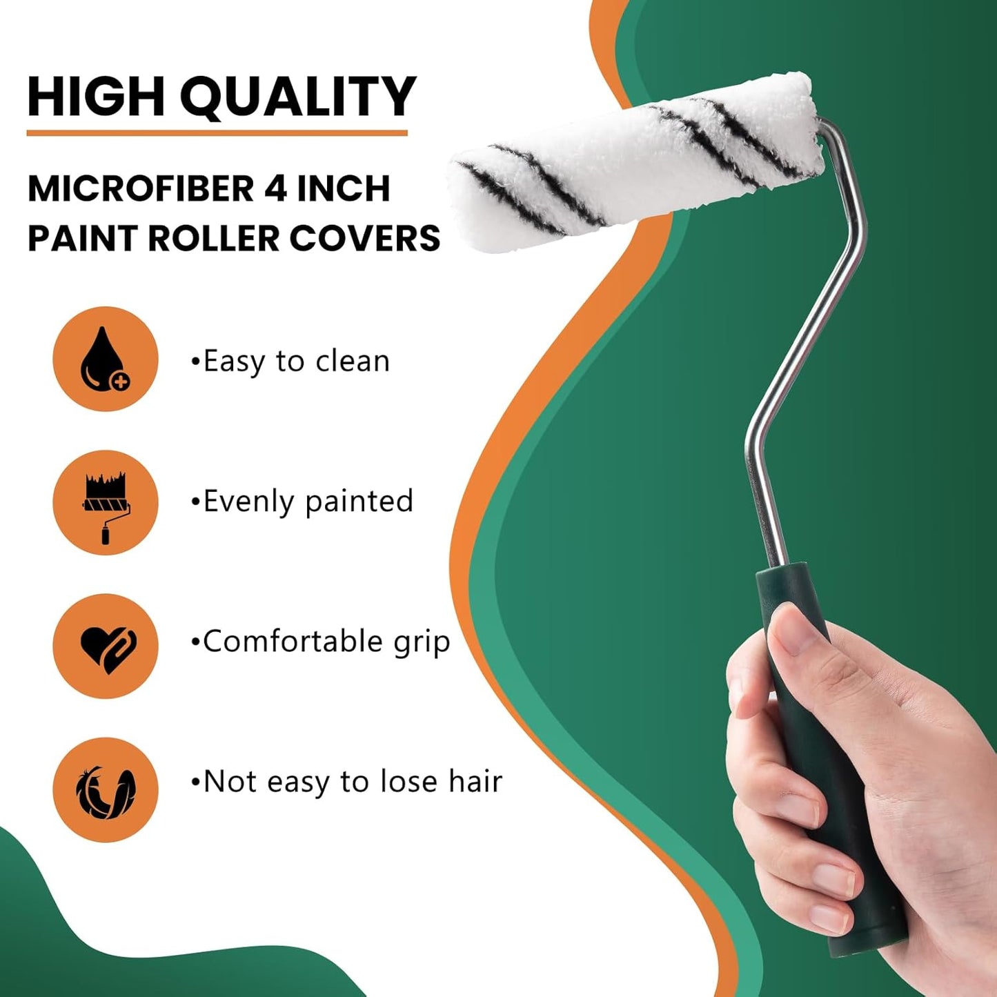 Cubiertas rodillo pintura microfibra 4pulg 24 pzas