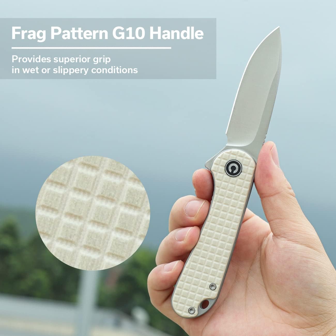 Cuchillo plegable D2 G10 2.96pulg ideal EDC al aire libre