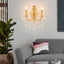 Aplique pared cristal dorado 2 luces sala dormitorio