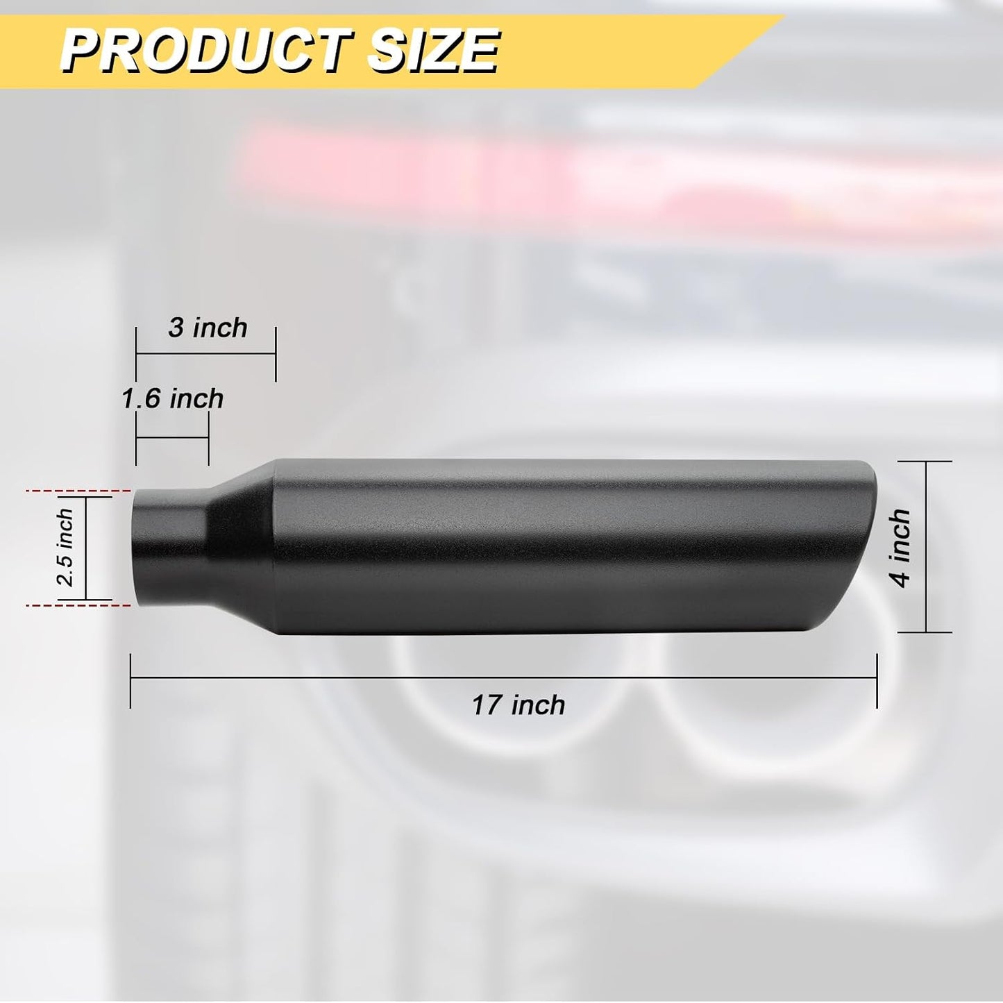 Tubo escape acero inox 2.5x4" 17" soldar borde enrollado