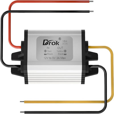 Convertidor CC a CC 12V a 5V 3A 15W impermeable