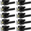 Set 10 Manijas Puerta Negro Cerradura Cuadrada Sin Llave