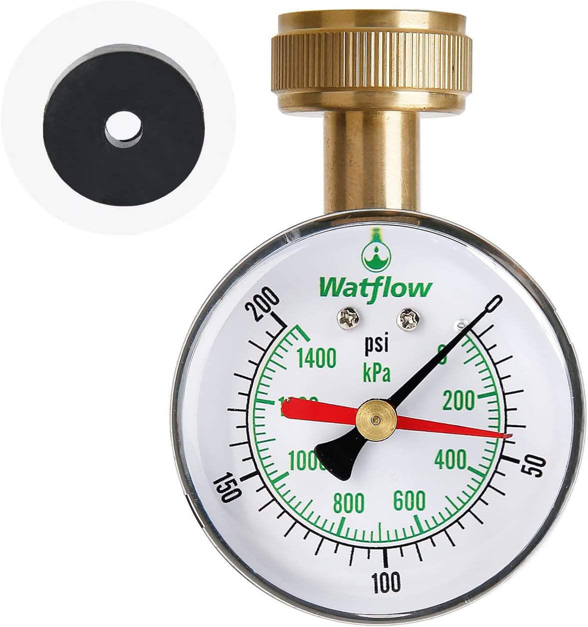 Manómetro agua 0-200psi rosca 3/4" con puntero