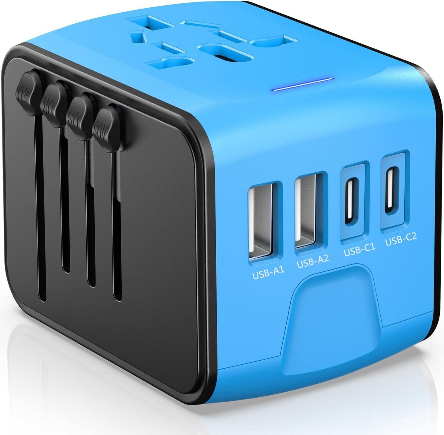 Adaptador viaje universal 4 puertos USB C/A y CA