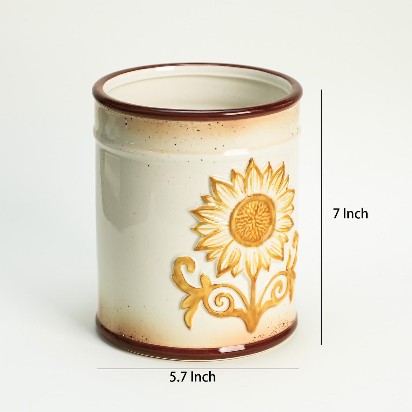 Soporte utensilios cocina cerámica diseño girasol retro