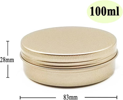 6 Latas Aluminio 3.4oz Contenedor Muestras Maquillaje Viaje