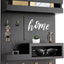 Soporte pared llaves madera maciza negro mate 12.5x16.5"