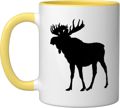 Taza Cerámica Caza Alce Wild Alaska Amarillo/Blanco