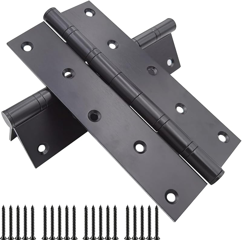 2 Bisagras Puerta Acero Inox 8" Negro Mate