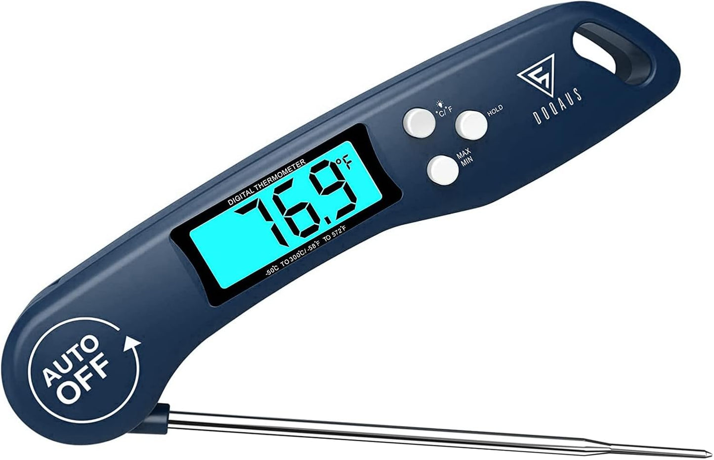 Termómetro digital carne pantalla retroiluminada 4.6pulg azul