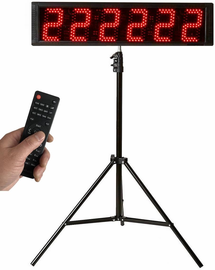 Trípode 5.6pulg con reloj digital cronómetro rojo