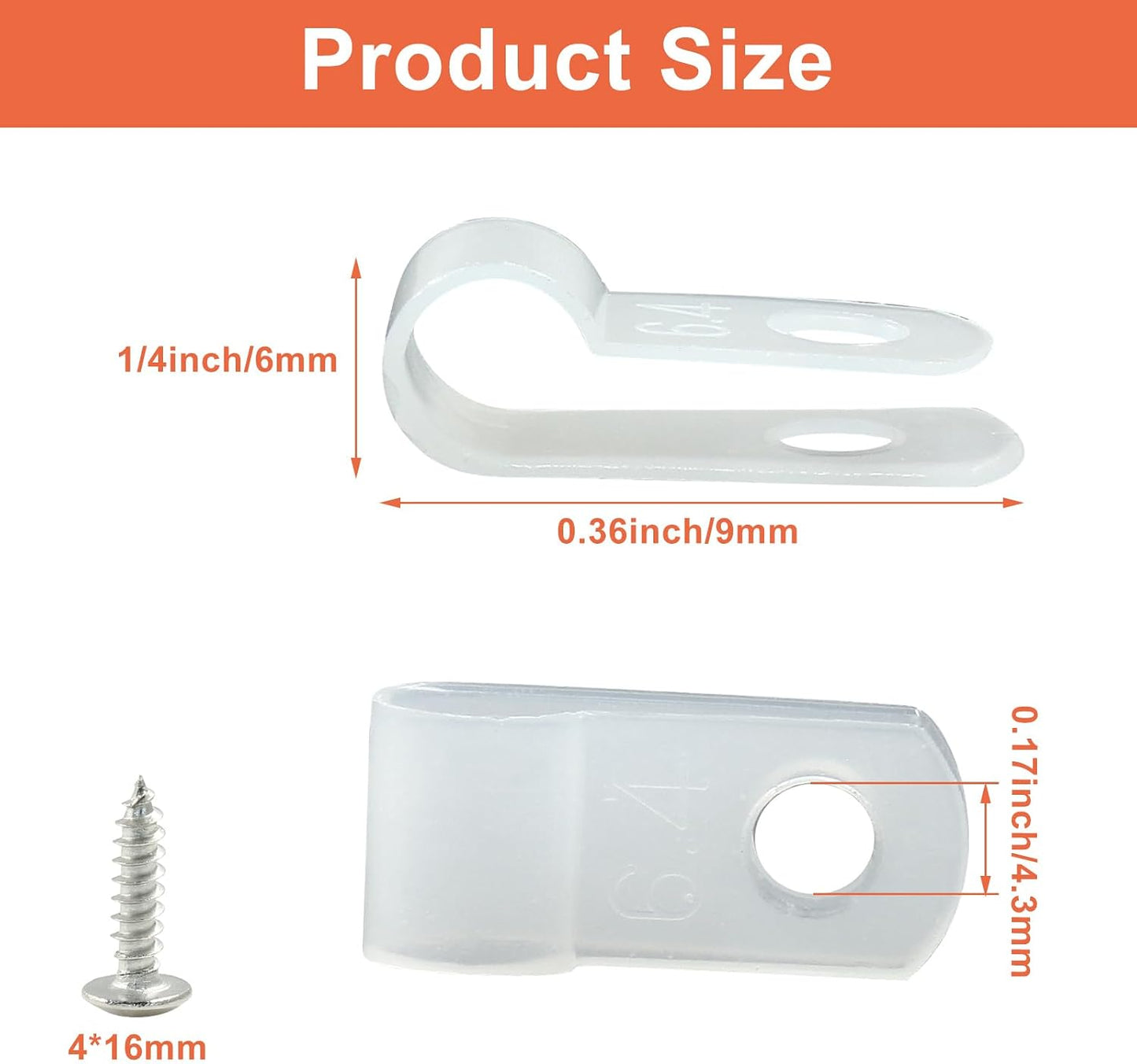 100 Clips Luz Cuerda 1/4pulg Abrazadera Alambre S