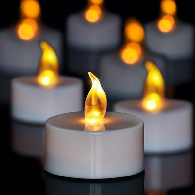 Velas LED sin llama parpadeantes amarillo cálido pack 100