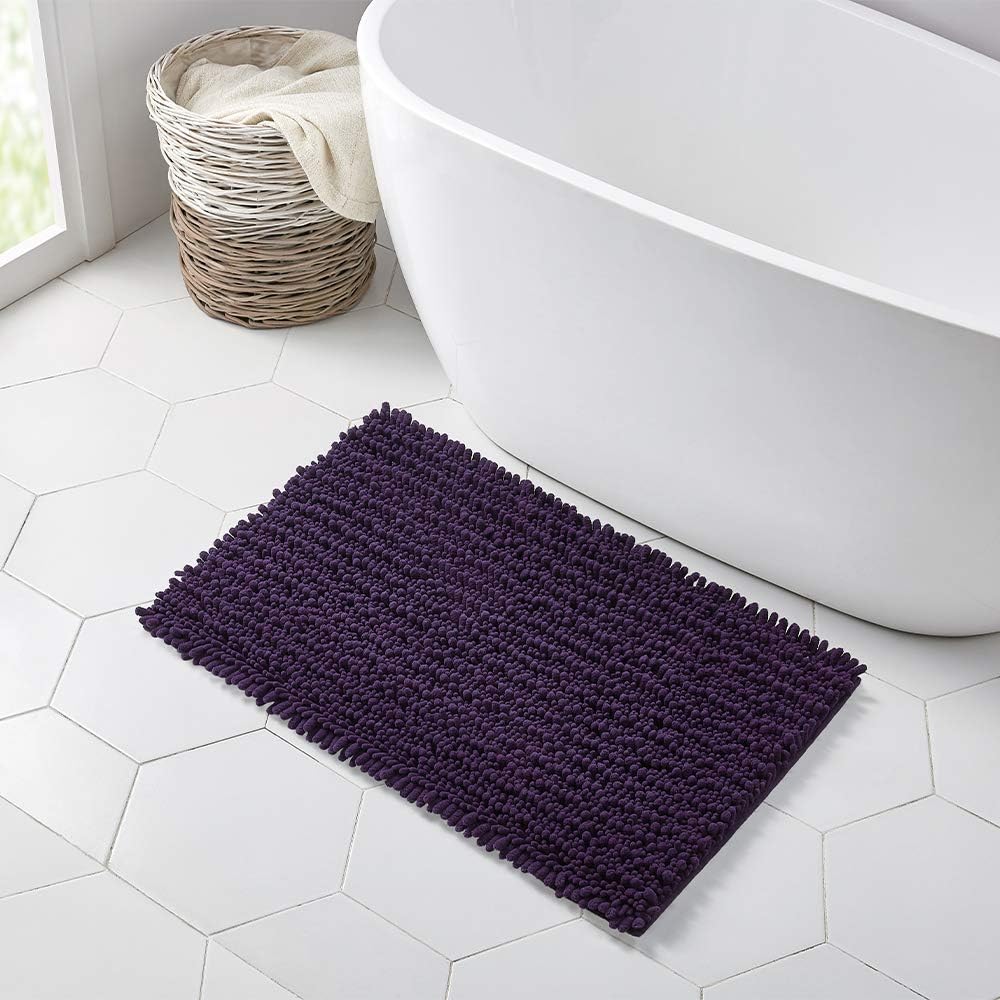 Alfombra baño antiderrap 36x24" color morado oscuro