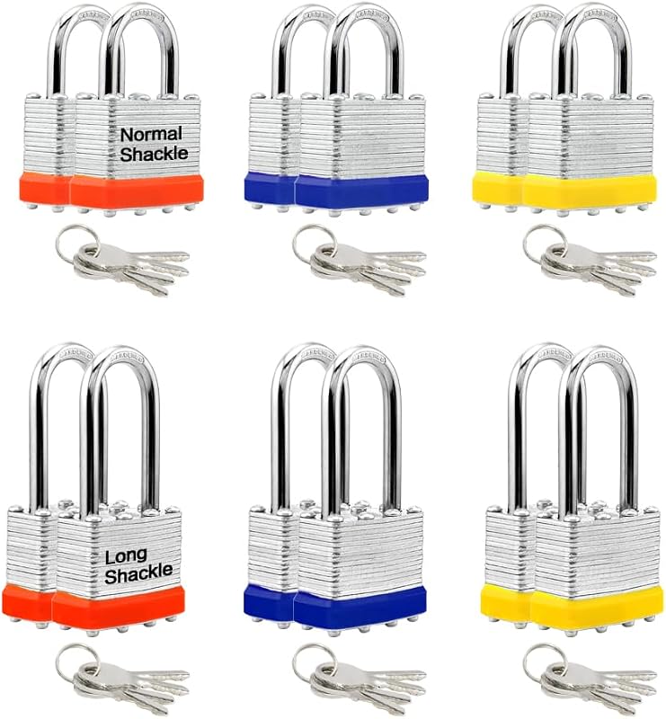 Set 12 candados laminados con llave 3 colores