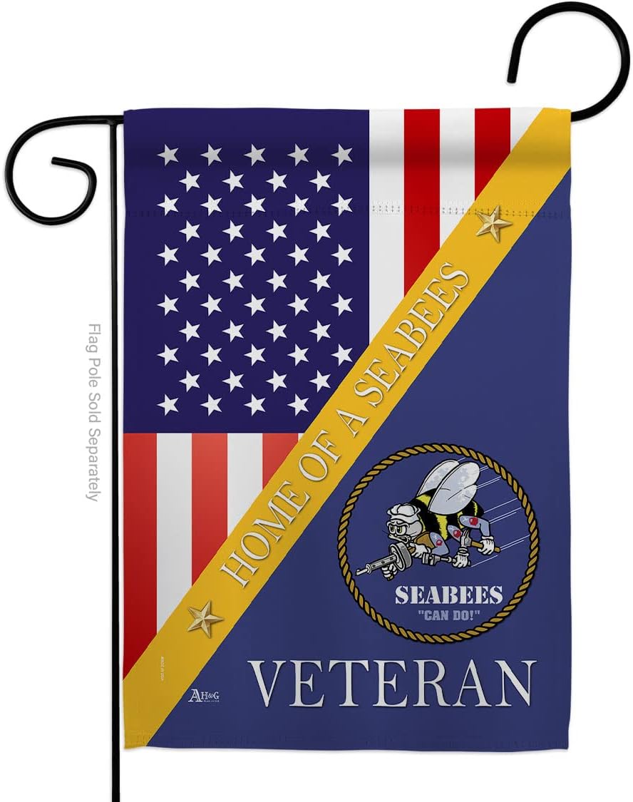 Bandera jardín Seabees USN doble cara decoración