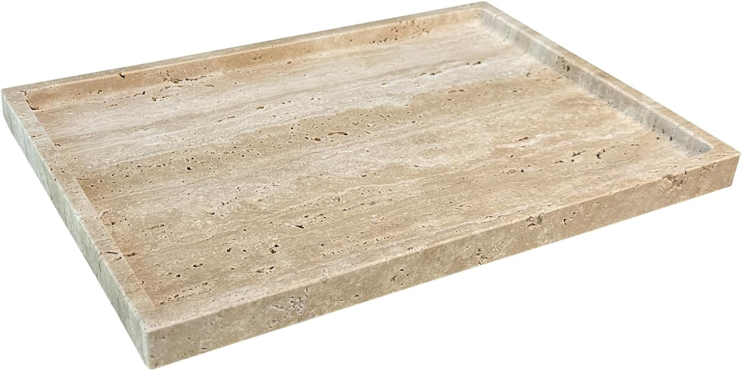 Bandeja travertino 12" plato decorativo rectangular