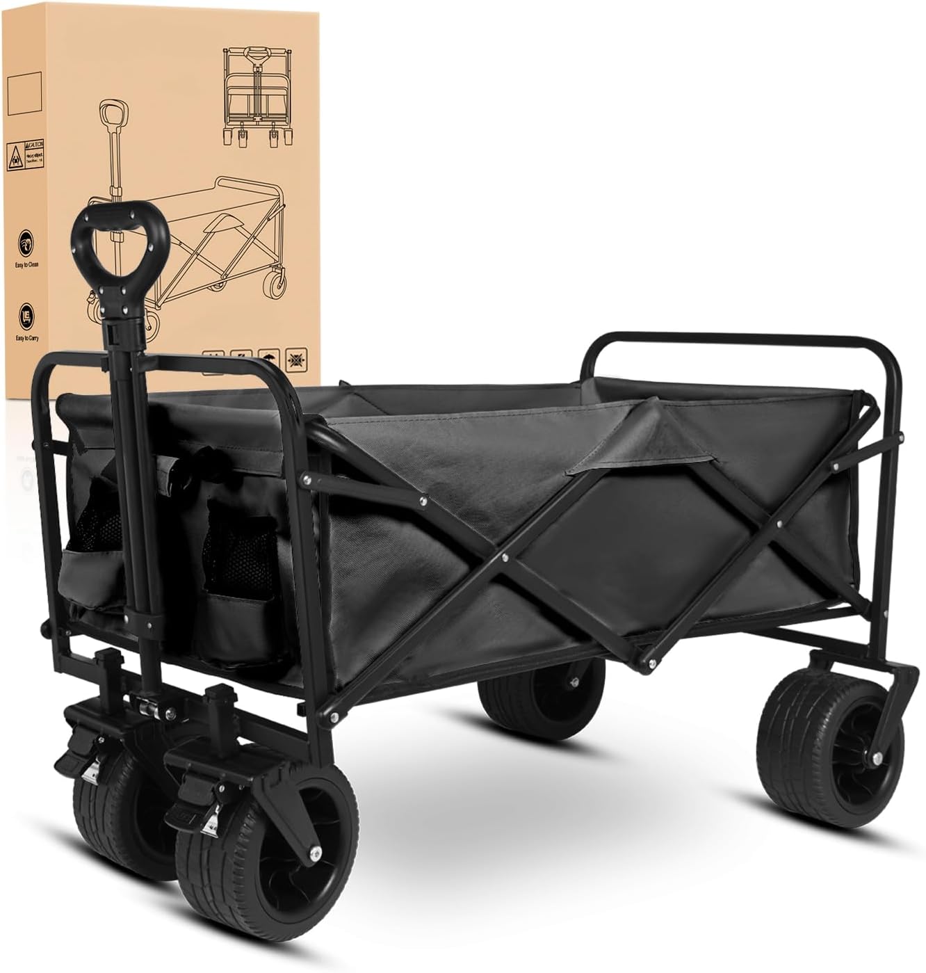 Carro plegable 300lb ruedas todo terreno jardín compras