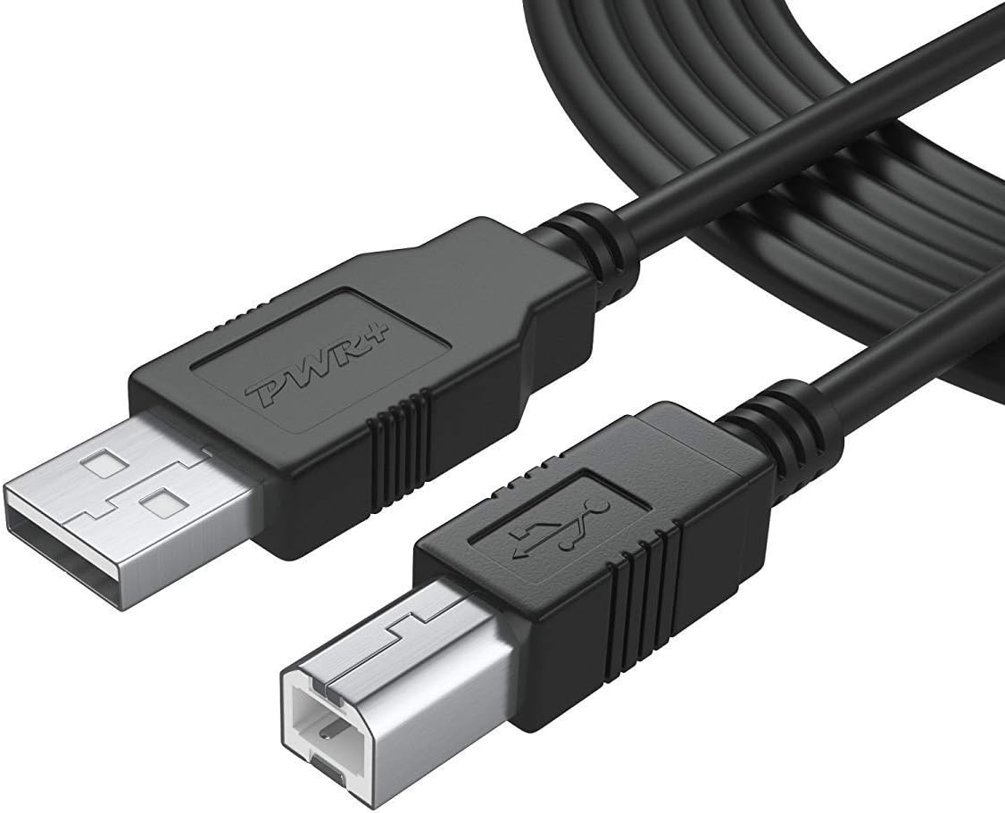 Cable USB 2.0 A a B 25ft para audio teclado micrófono