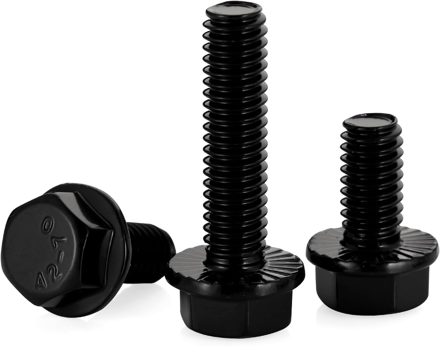 Pernos hexagonales con brida 1/4-20x3/4 acero inox A2 negro 25pzas