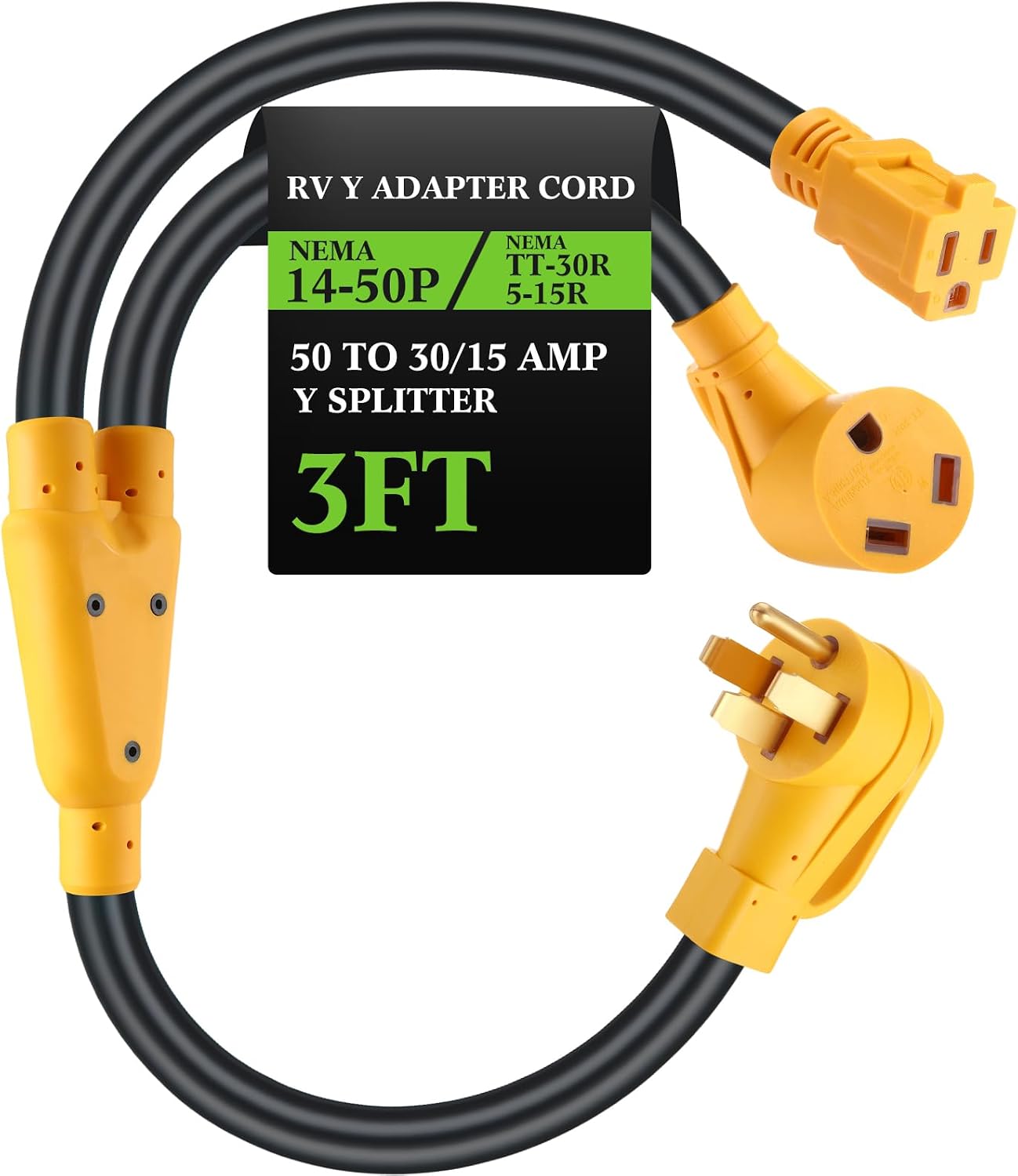Cable alimentación RV adaptador NEMA 14-50P a TT-30R y 5-15R