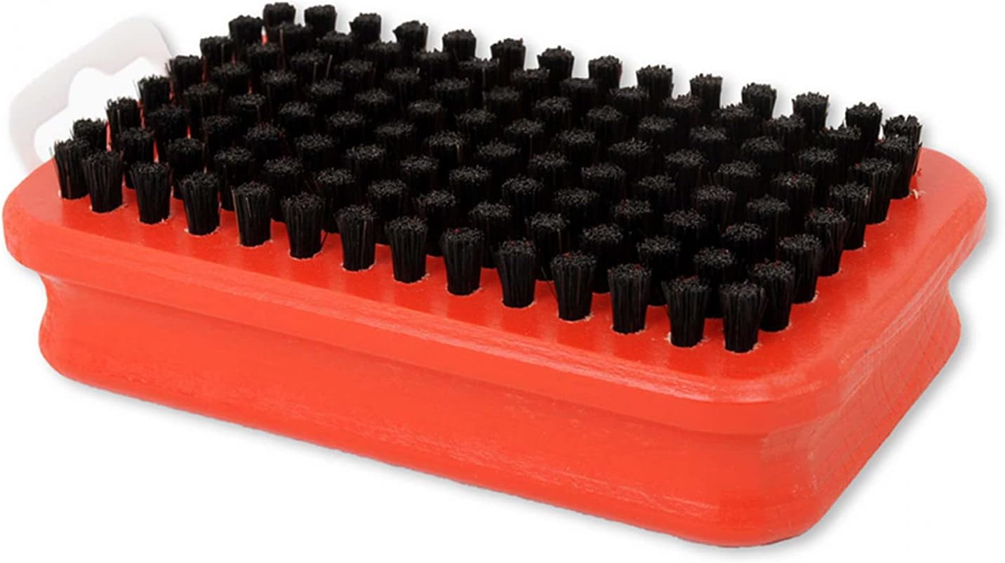 Cepillo rectangular crin caballo T157D rojo
