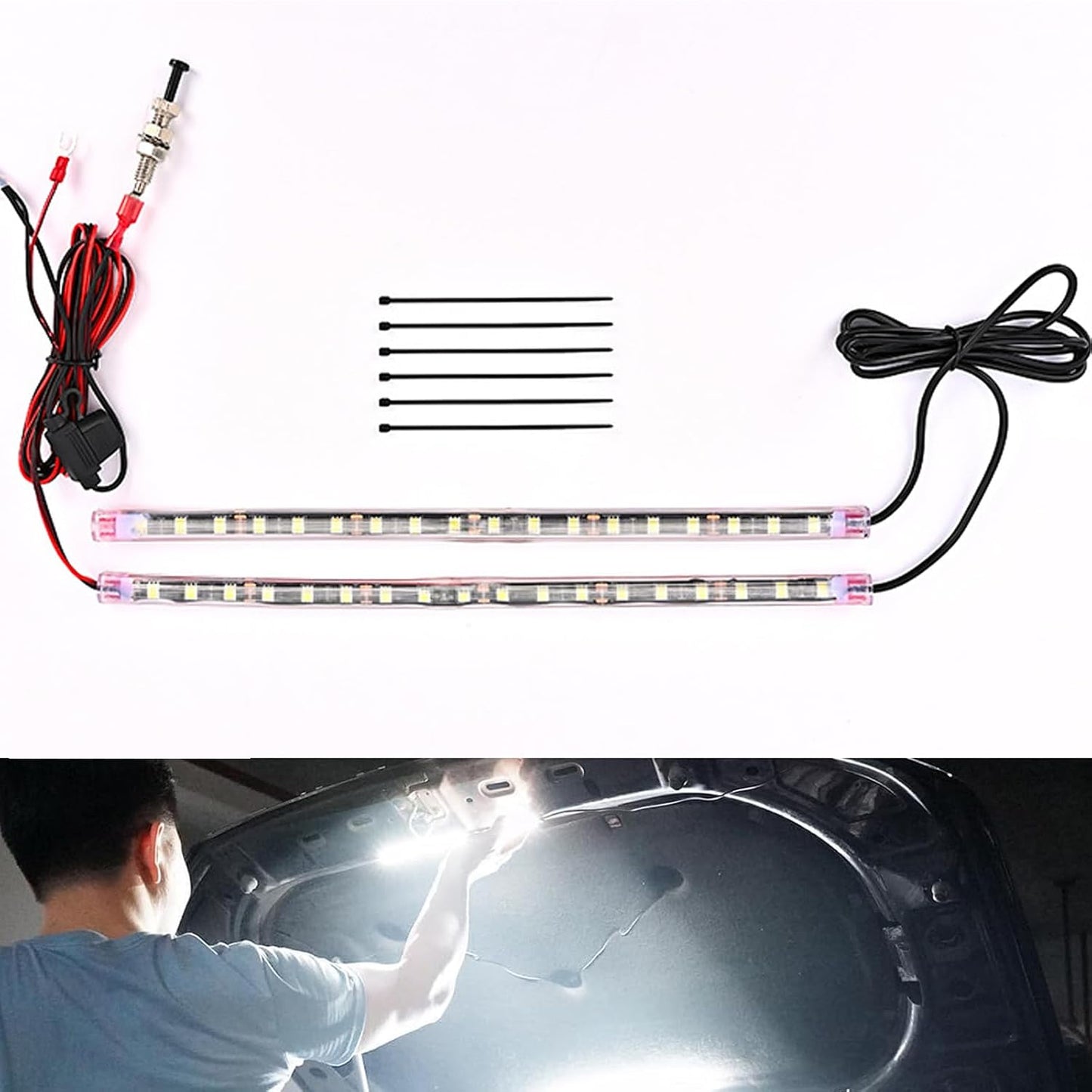 2 Unidades Luz LED Bajo Capó 12V Universal Impermeable