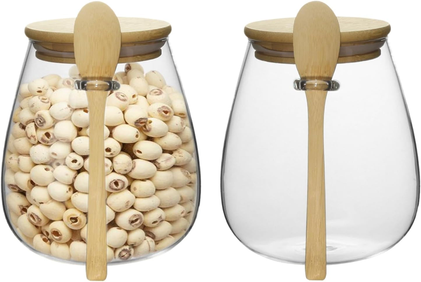 Frascos vidrio tapas bambú 38oz boca ancha herméticos