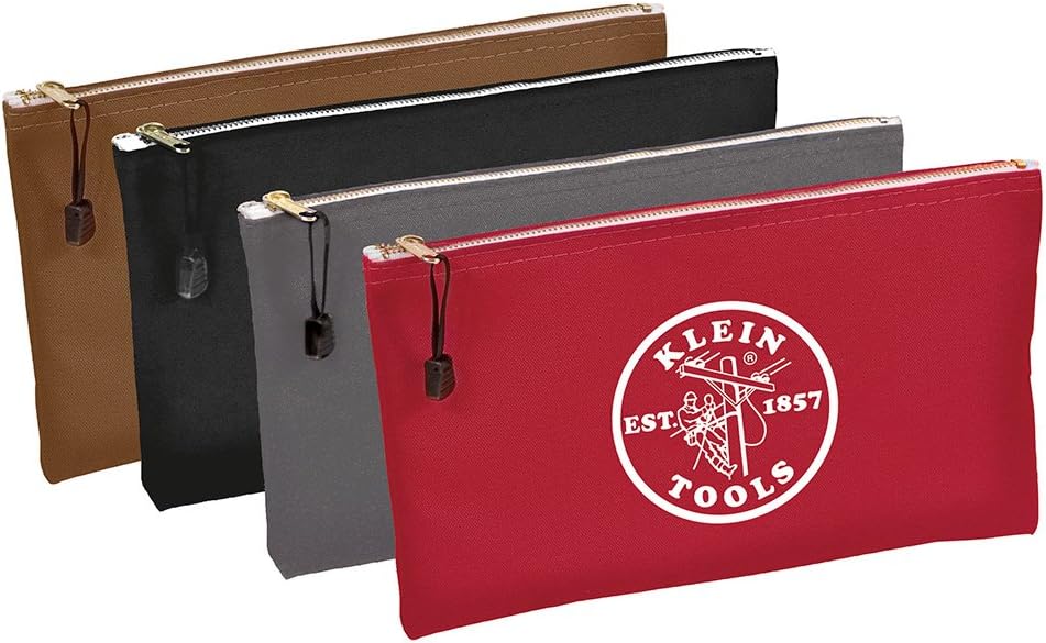 4 Bolsas Lona Cremallera Herramientas 12.5x7pulg