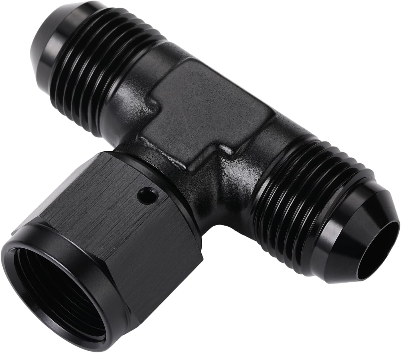 Adaptador Tee T AN8 Aluminio Negro con Giratorio