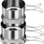 Set 4 Ollas Acero Inox 18/8 para Camping y Picnic