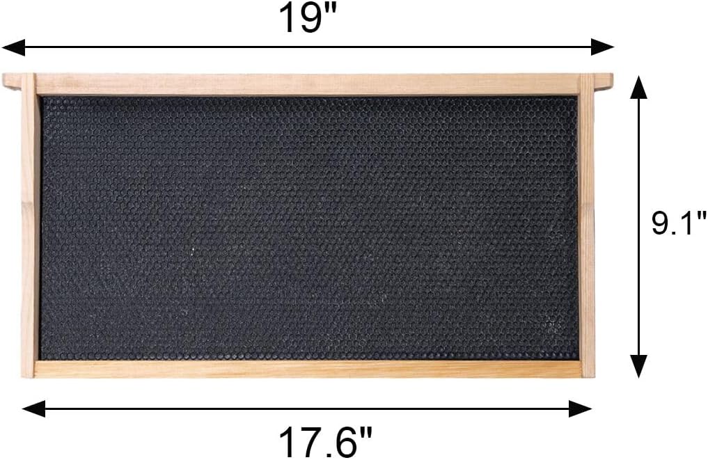 20 Marcos colmena bases cera 9-1/8pulg negro