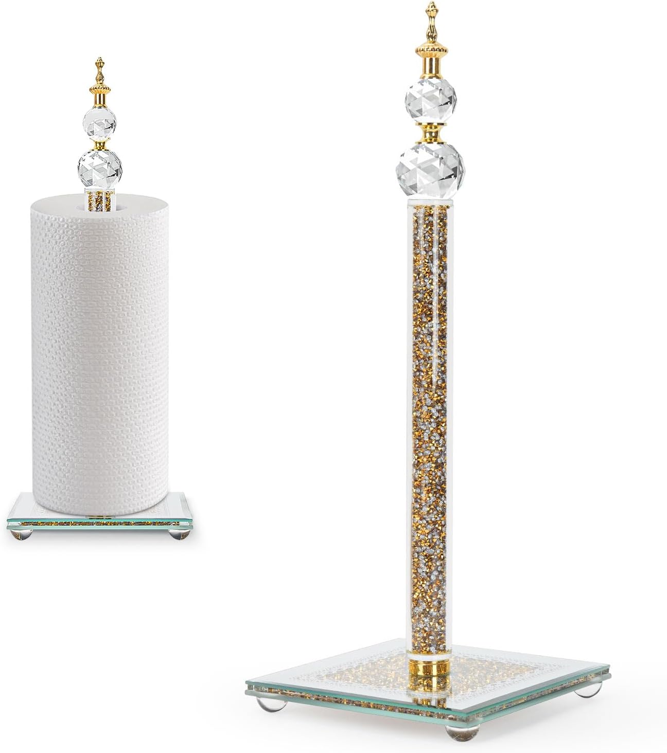 Soporte toallas papel dorado antiderrap con ventosas
