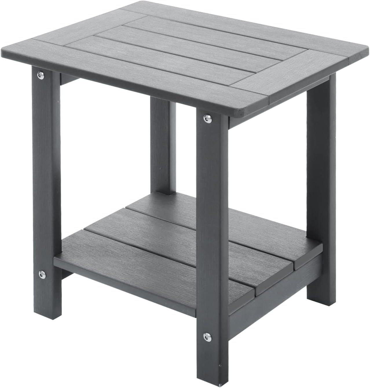 Mesa auxiliar doble Adirondack exterior gris