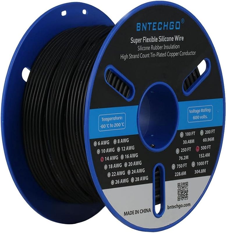 Carrete alambre silicona 14 AWG trenzado cobre estañado