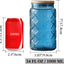 Tarro vidrio azul 34oz para azúcar café té galletas
