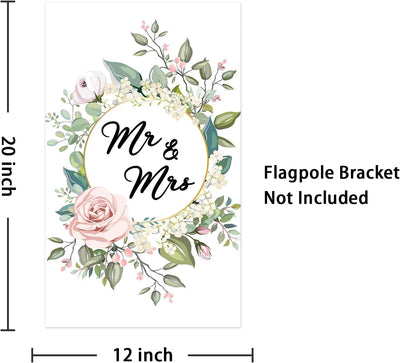 Bandera jardín mr&mrs 12x20pulg doble cara poliéster