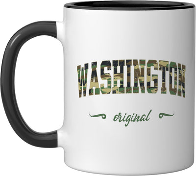 Taza cerámica camuflaje Washington Design College negro/blanco
