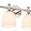 Luz tocad. baño 4 luces soporte vidrio campana blanco E26