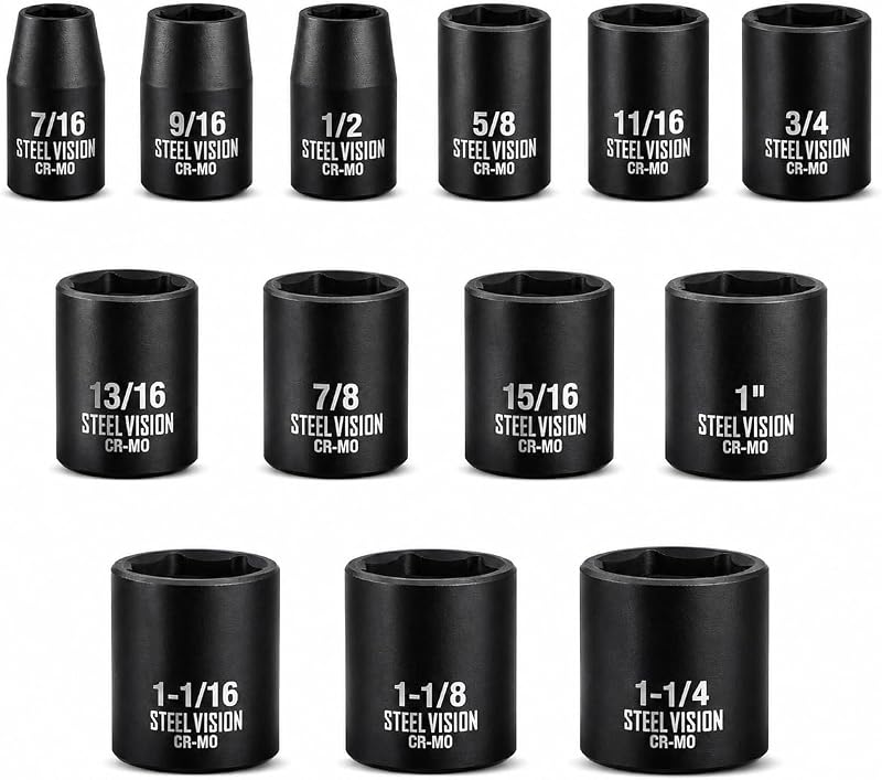 Set 13 Pzas 1/2" SAE Acero Cromo-Molibdeno EncHUFES