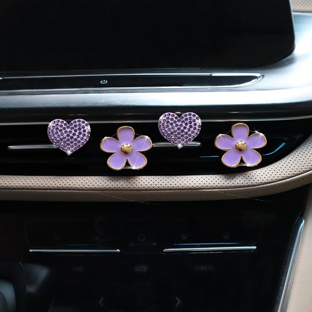 4 Pzas Clips Ventilación Coche con Almohadillas Perfumadas