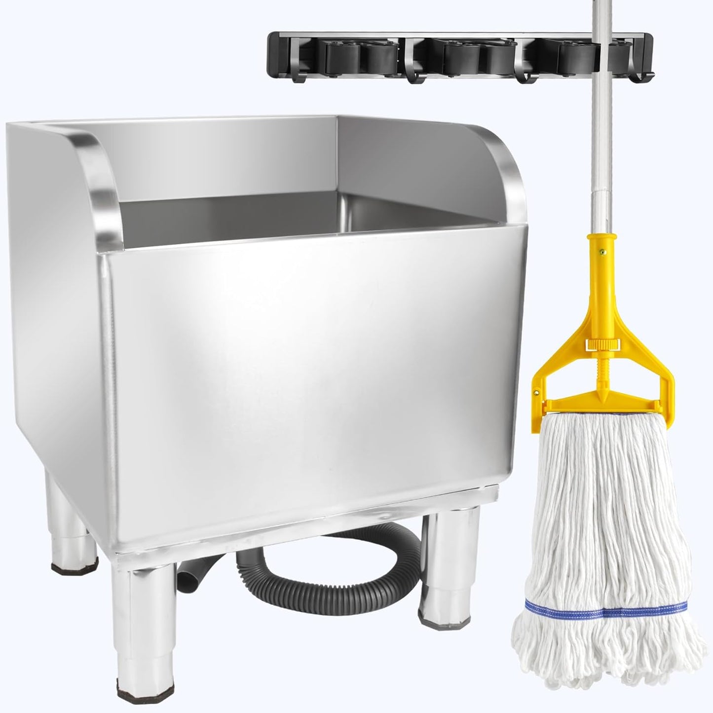 Bote de fregar acero inox 17.7x15.6x21.9 pulg