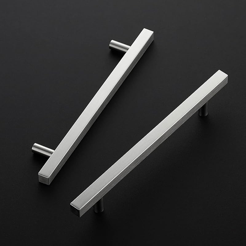 30 Manijas Cuadradas Níquel Satinado para Gabinete 8-4/5"