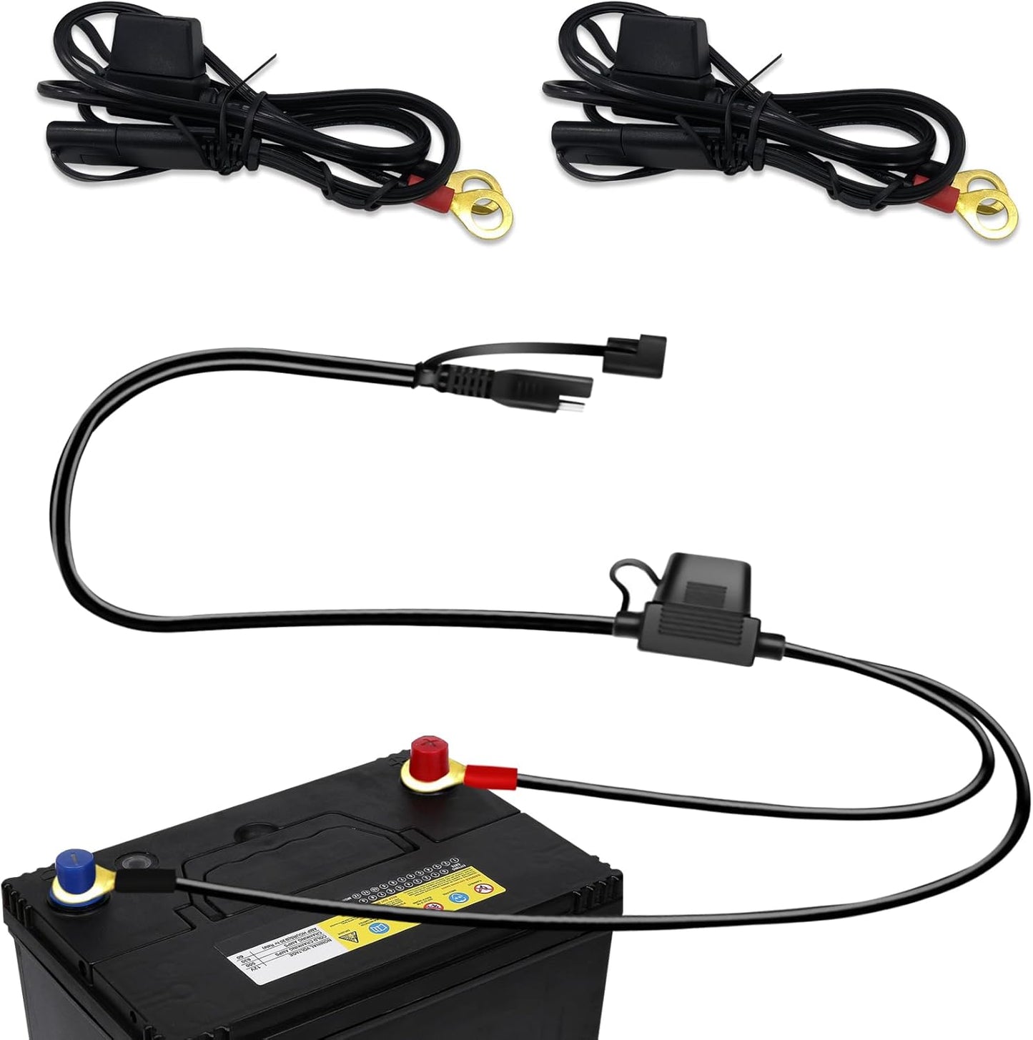 2 Conectores Batería SAE Cable Extensión Adaptador Automóvil