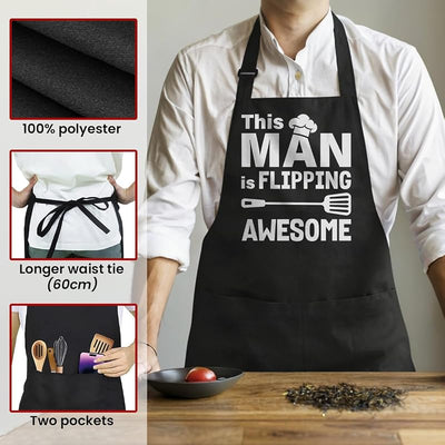 Delantal para hombre con bolsillos para cocina barbacoa