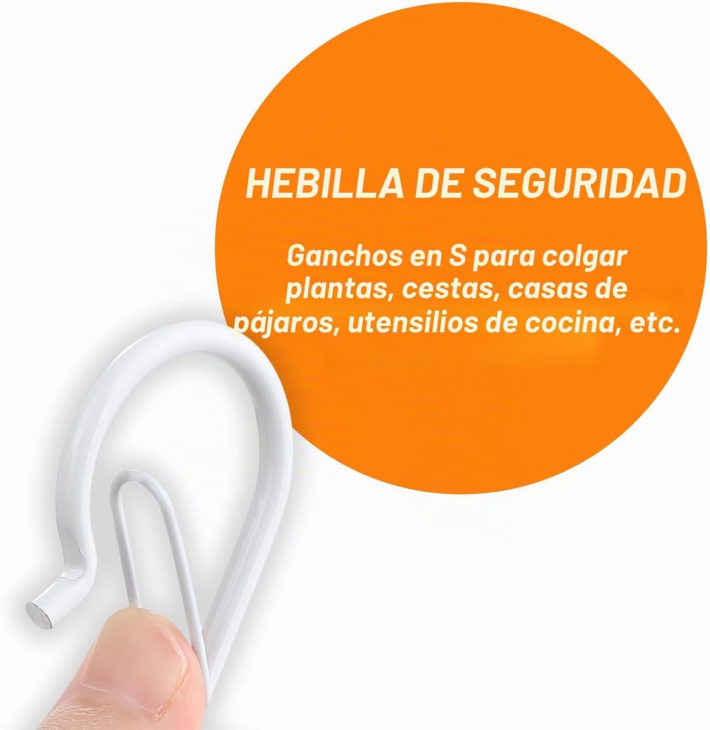 12 Pzas Ganchos S Acero Inox 3.5" para Utensilios